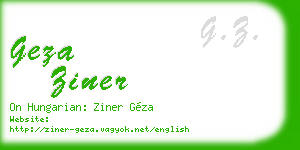 geza ziner business card